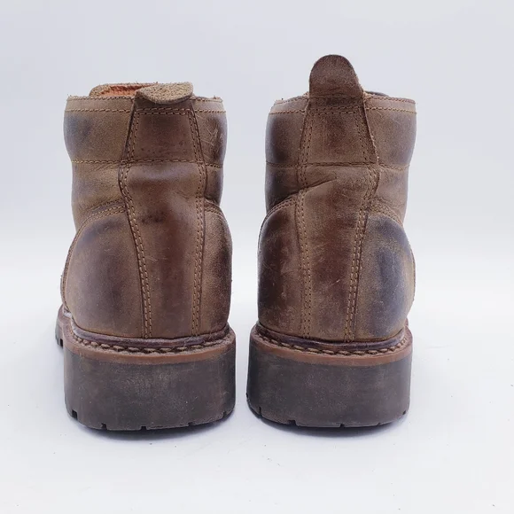 Vintage 90s Y2K American Eagle Combat Boots Brown Leather Lace Up Women's Size 9 - Picture 4 of 9